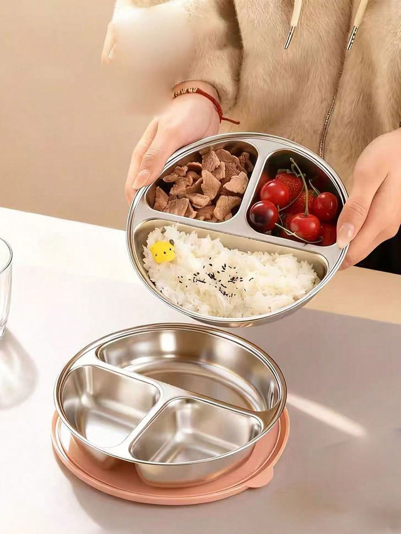 Baby Food Steamer - 이유식용 3칸 찜 트레이, 찜 팬,