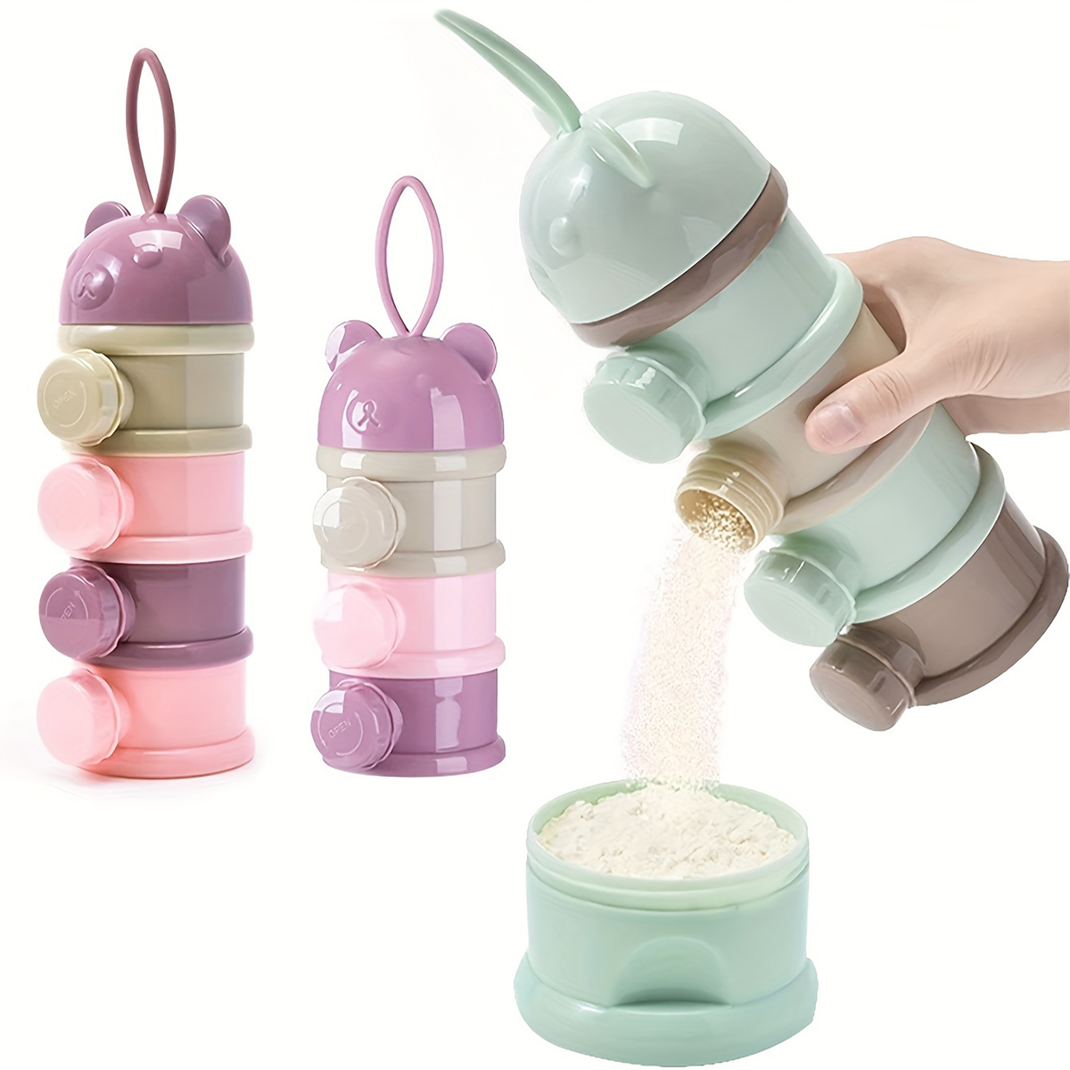 Baby Food Jars - 스트랩이 있는 대용량 아기 분유 용기,