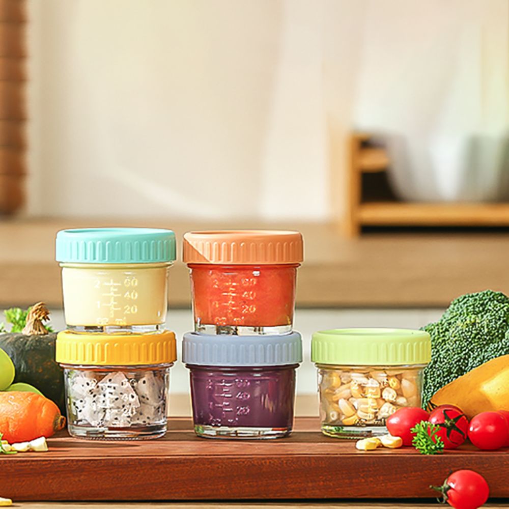 Baby Food Jars - 6개입 메이슨 유리병 유아식 병 뚜껑