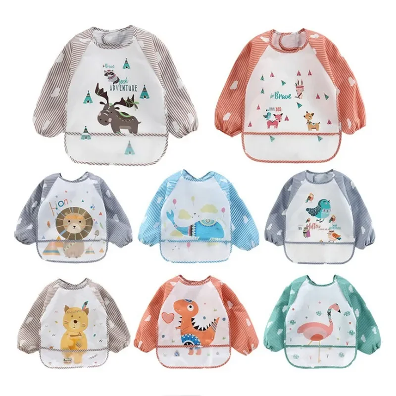 Baby Food Apron - For1-3Year 아기 긴 소매 스카프 방수