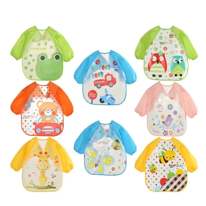 Baby Food Apron - 방수 EVA 전체 슬리브 아기 Bibs