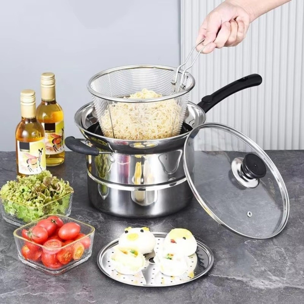 Baby Food Strainer - 4개 스테인리스 스틸 튀김기 메쉬 스트레이너