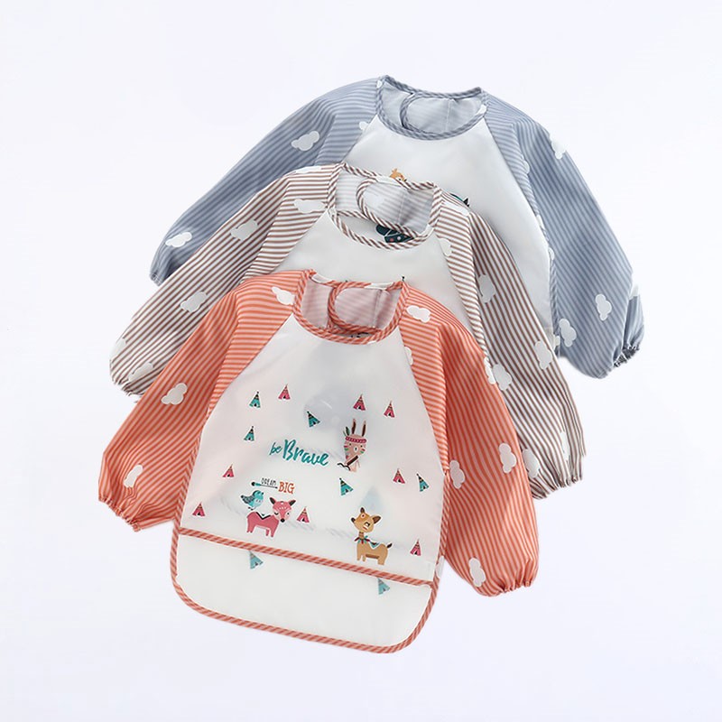 Baby Food Apron - 아기 Bibs 귀여운 다채로운 만화 방수