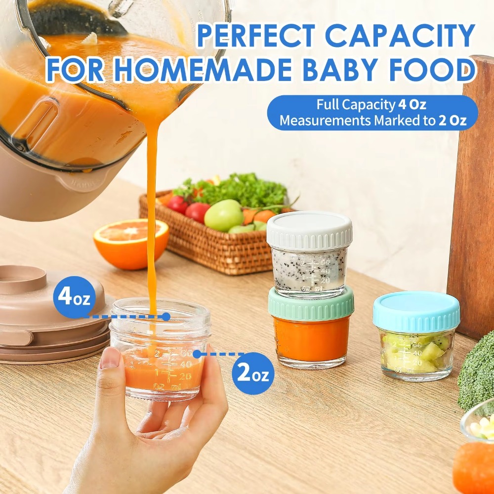 6개들이 메이슨 자 유리 이유식 병, 눈금 표시 및 뚜 - Baby Food Jars 리뷰 및 가격