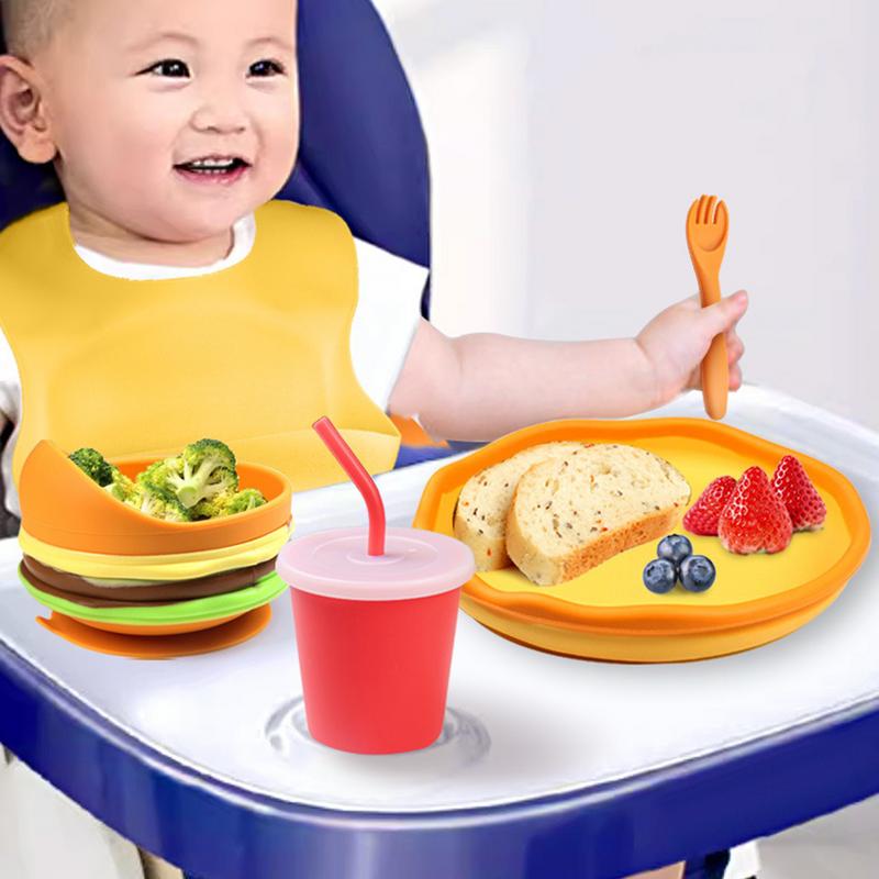 실리콘 아기 식기 세트, 흡착식 유아용 식판, 이유식기 - Baby Food Weaning 리뷰 및 가격