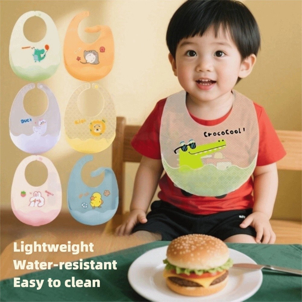 귀여운 방수 아기 턱받이 실리콘 소프트 어린이 식사용  - Baby Food Apron 리뷰 및 가격