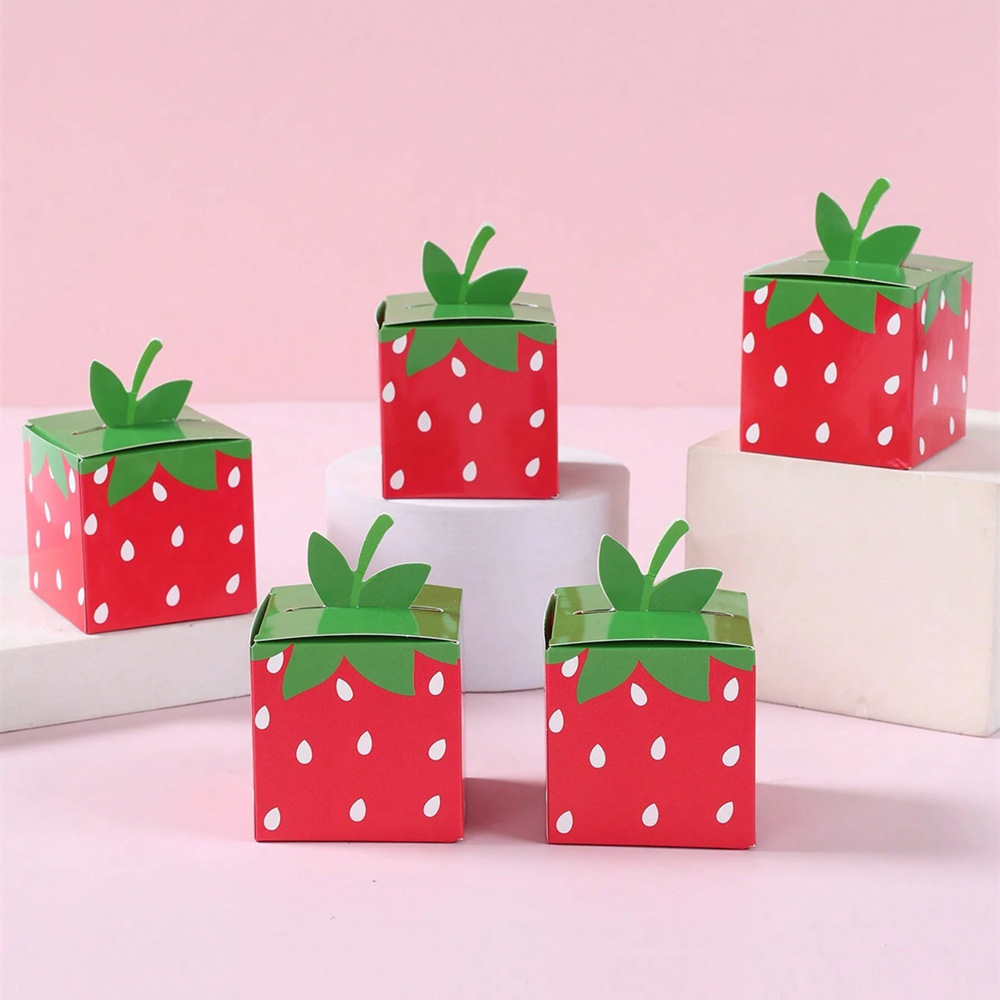 10Pcs 달콤한 과일 딸기 테마 종이 쿠키 사탕 상자 - Baby Food Fruits 리뷰 및 가격