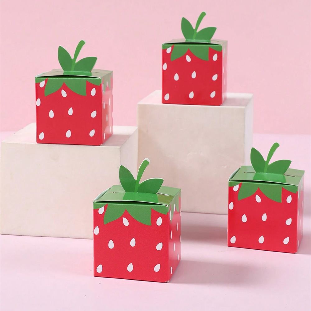 10Pcs 달콤한 과일 딸기 테마 종이 쿠키 사탕 상자 - Baby Food Fruits 리뷰 및 가격