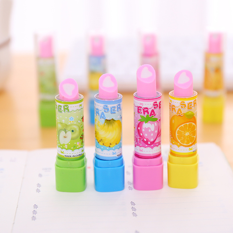 10Pcs 만화 과일 립스틱 모양 지우개 어린이를위한  - Baby Food Fruits 리뷰 및 가격