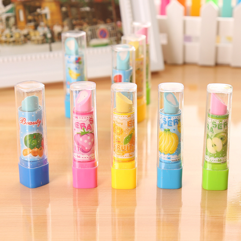 10Pcs 만화 과일 립스틱 모양 지우개 어린이를위한  - Baby Food Fruits 리뷰 및 가격