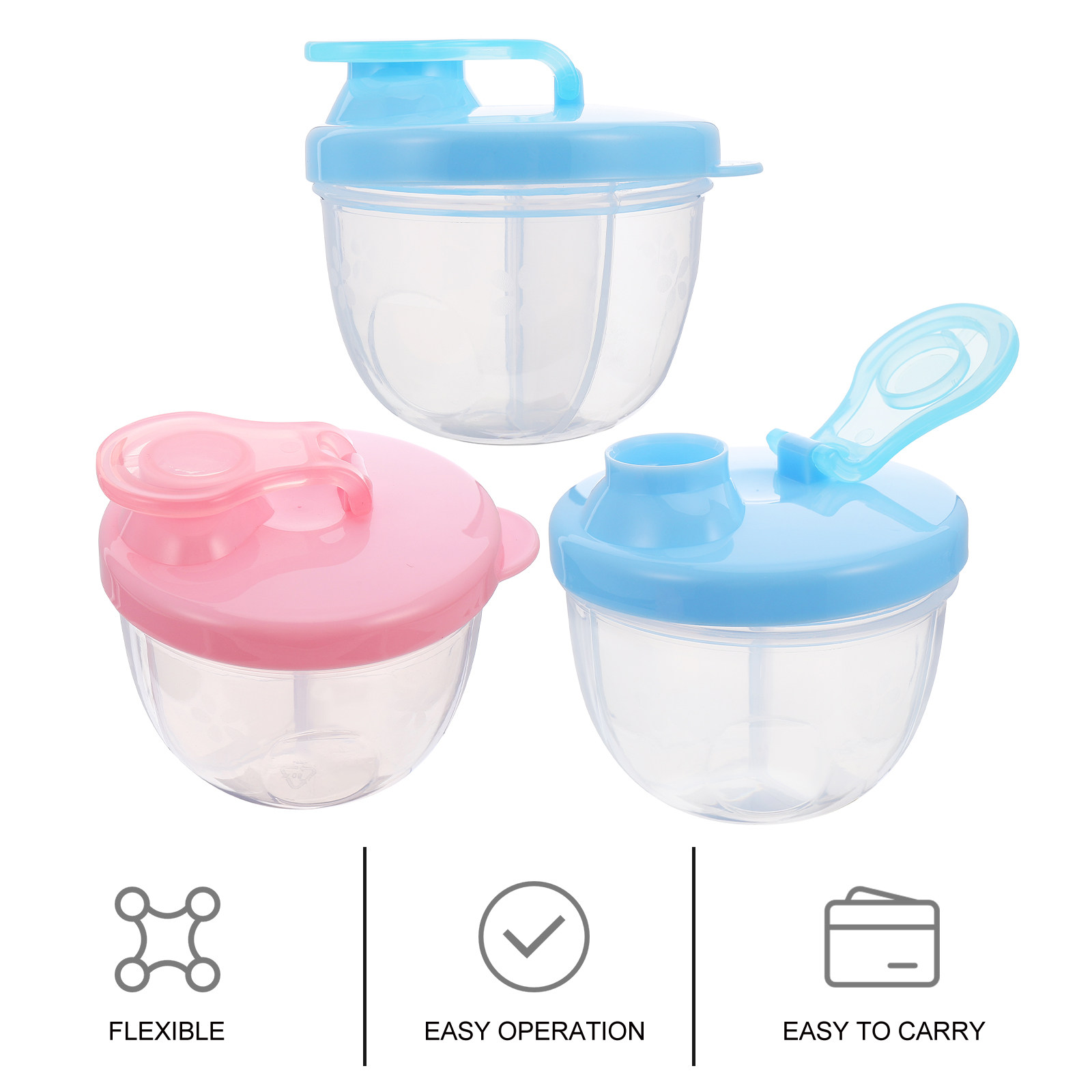 3Pcs 우유 분말 용기 고품질 PP 소재 3 구획 누 - Baby Food Quality 리뷰 및 가격