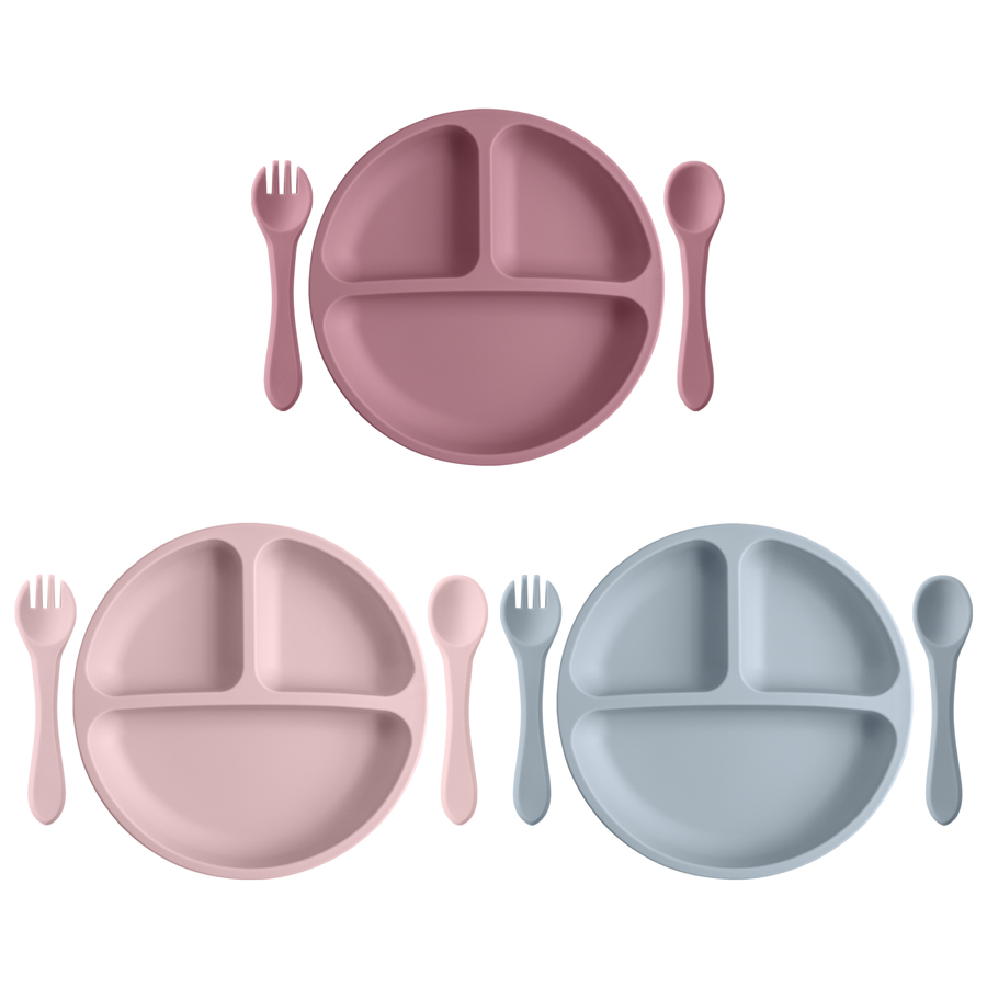 3PCS 어린이 식기 세트 아기 먹는 음식 훈련 실리콘 - Baby Food Tray 리뷰 및 가격