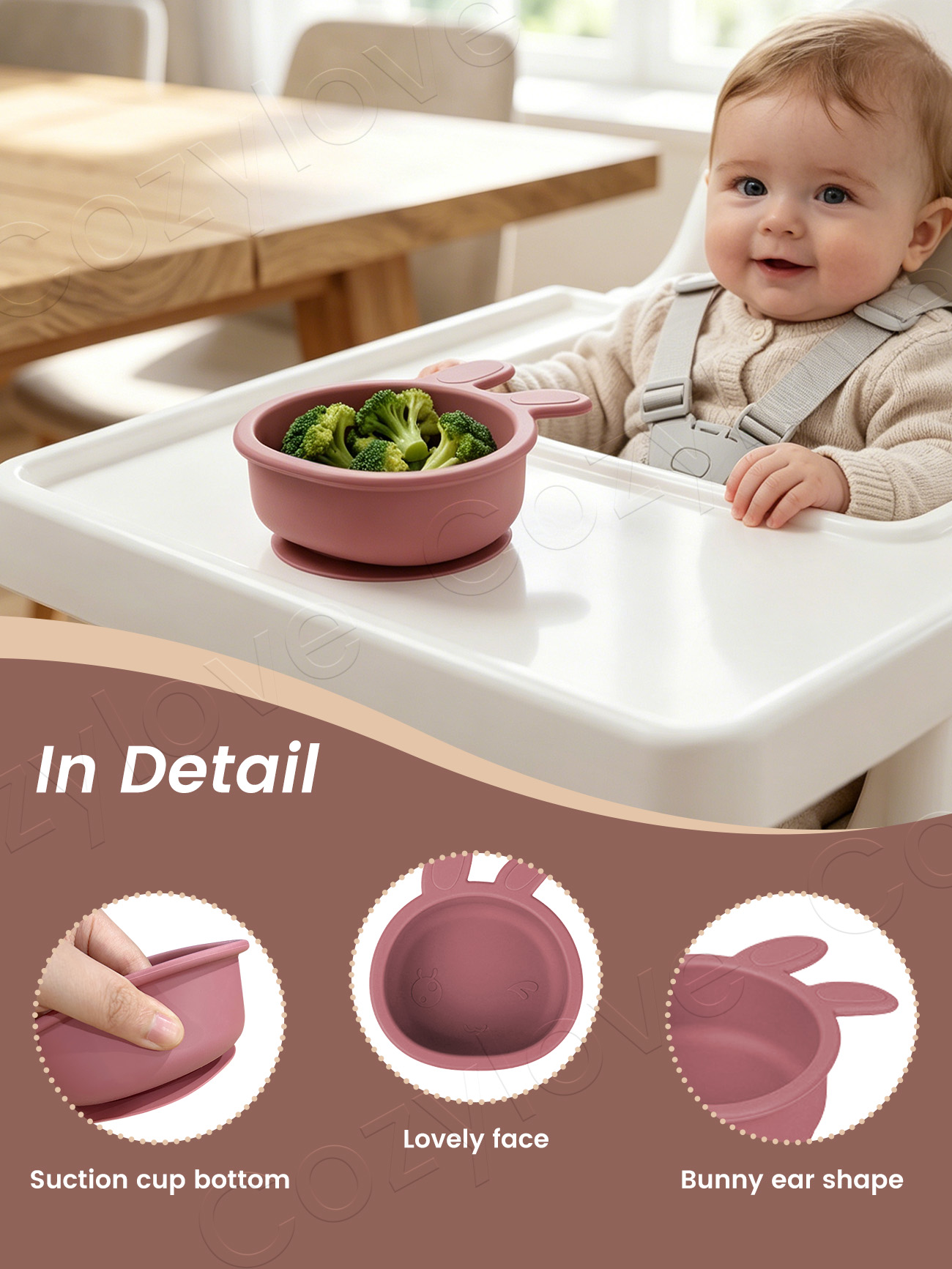 귀여운 토끼 귀 모양 실리콘 아기 흡착식 그릇, 식품  - Baby Food For 6 Months 리뷰 및 가격